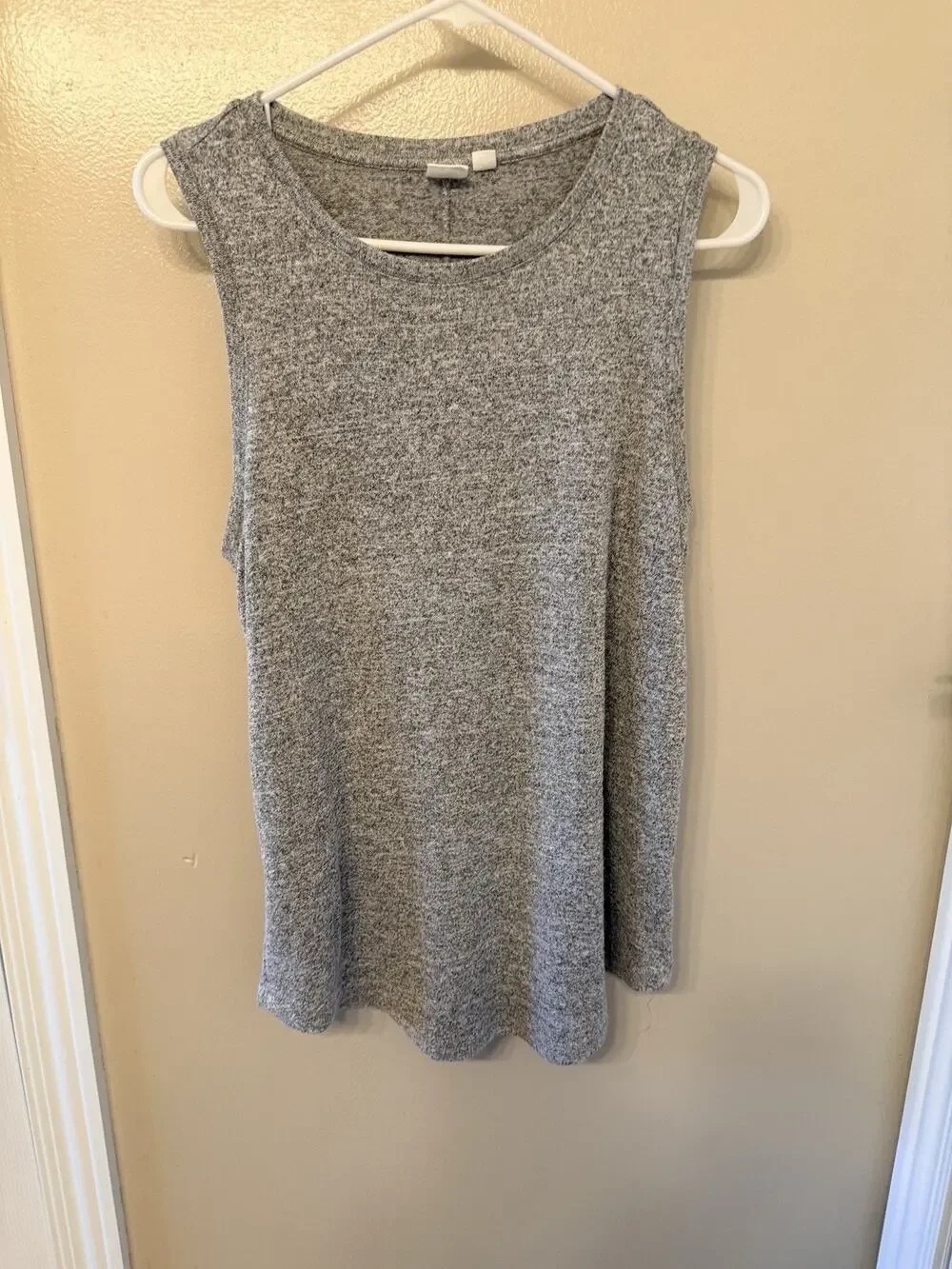 Gap Womens Gray Marled Sleeveless Swing Tank Top Medium Soft Stretch Knit